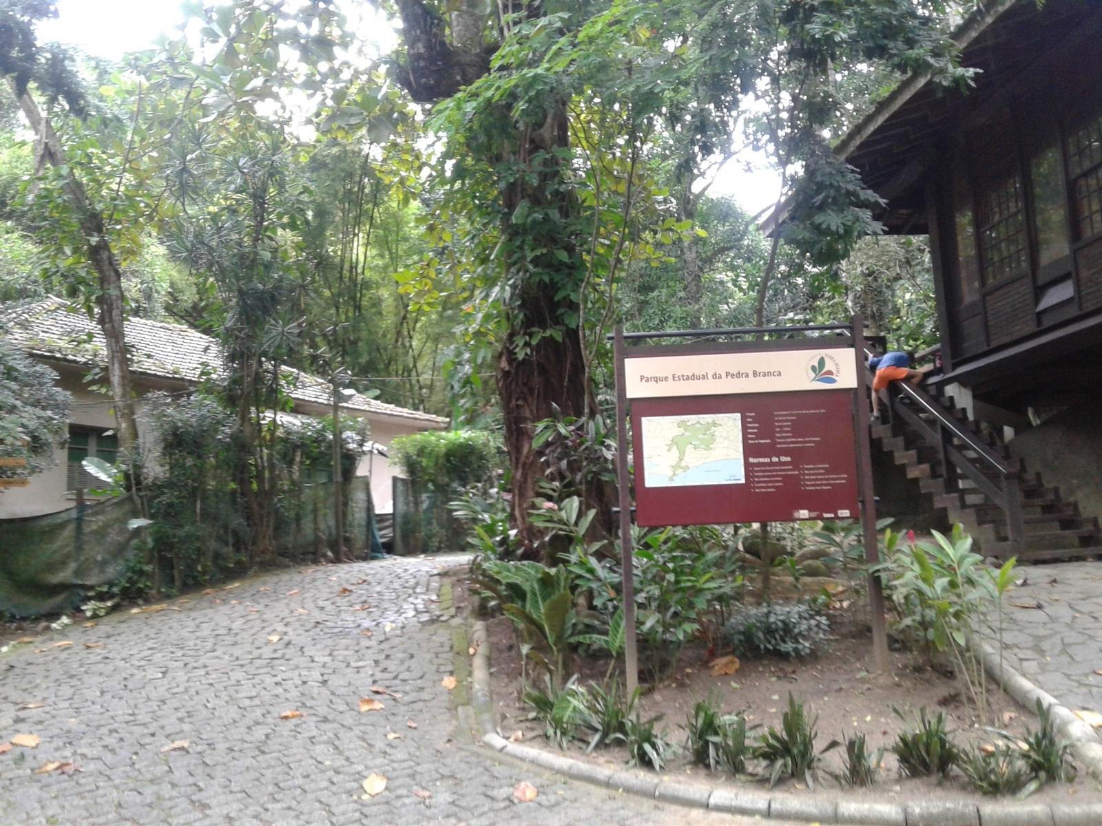 Entrance to a Pedra Branca State Park sector among the vegetation.